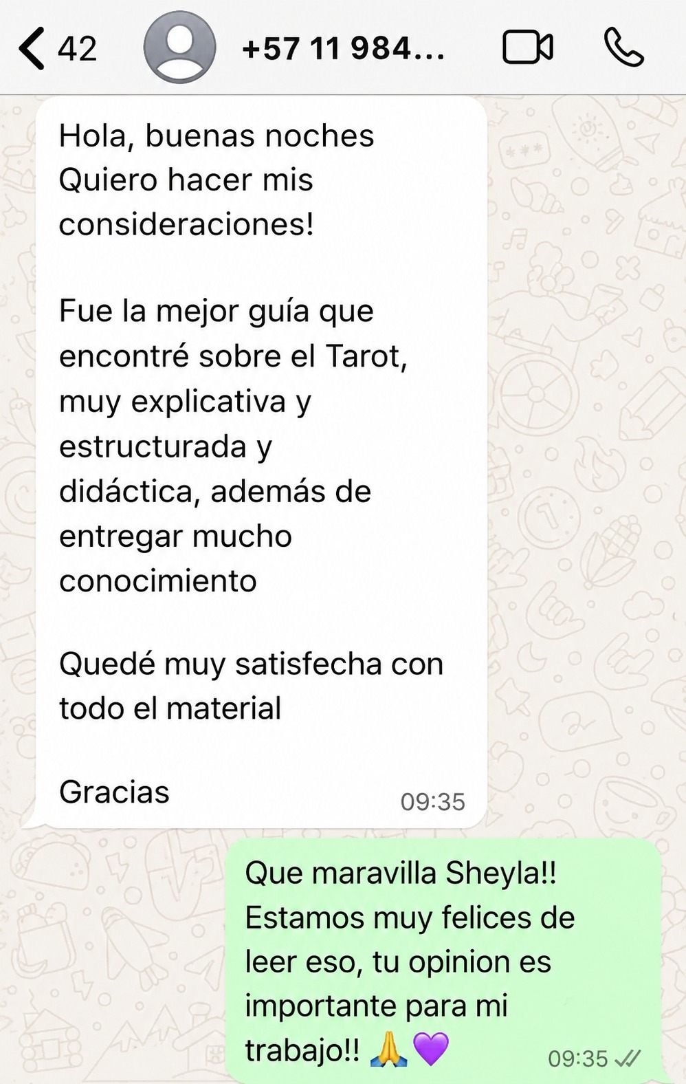 Testimonio WhatsApp - Sheyla
