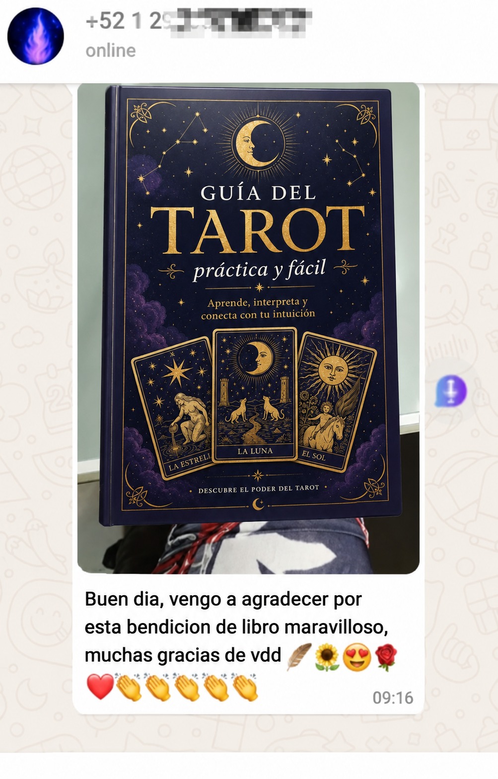 Testimonio WhatsApp - Bendición de libro